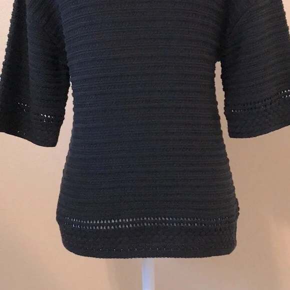 GAP 3/4 Sleeve Black Cotton Sweater - Picture 8 of 13